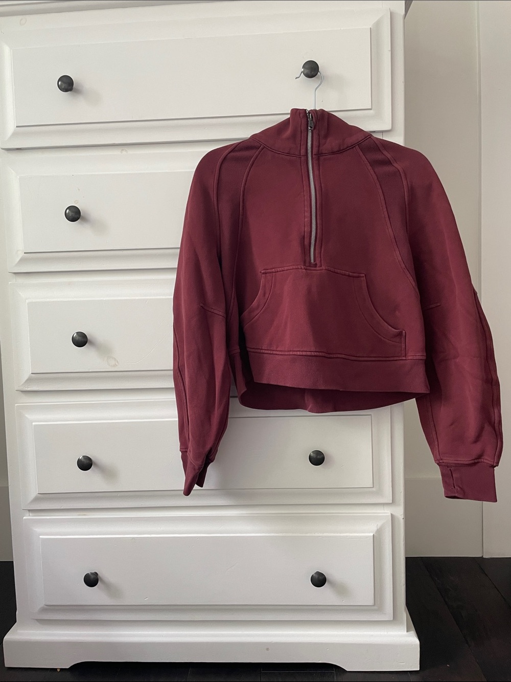 LuLuLemon Scuba Oversized Half-Zip Hoodie in Burgundy